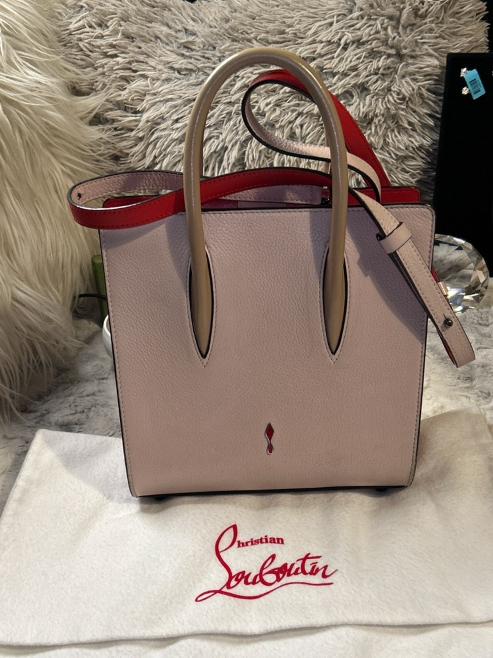 Christian Louboutin Paloma Small Calf Empire Tote - Pink Ballerina